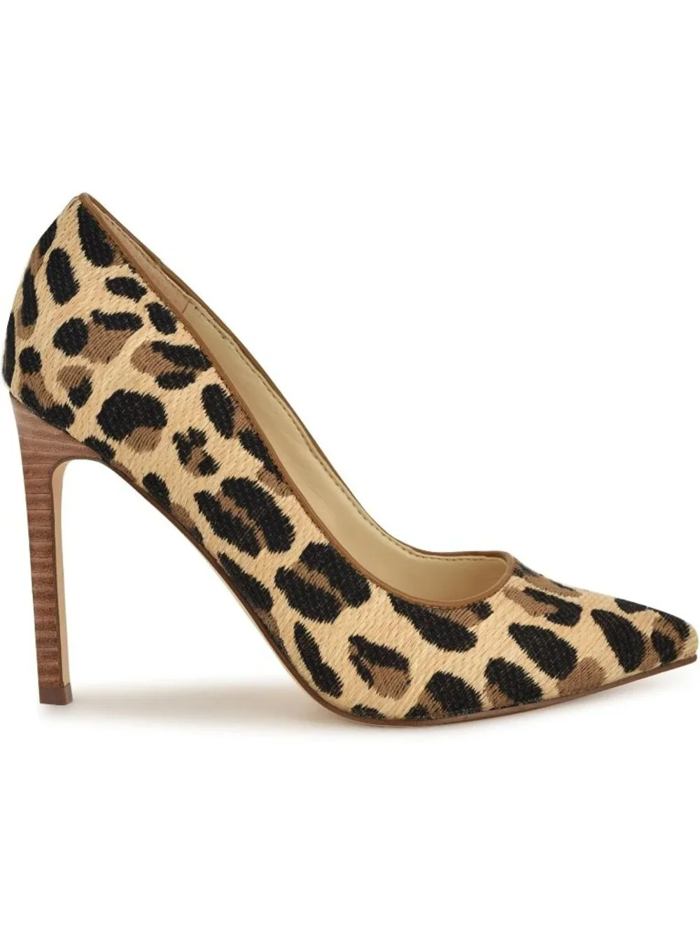 Womens Leopard Raffia Pointed Toe Footbed Tatiana Pump Casual Covered Heel Shoes